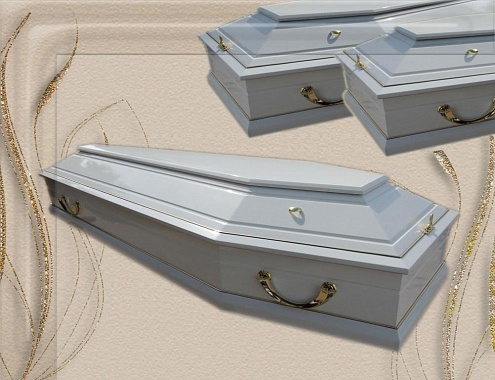 Лакированный гроб №26 белый
