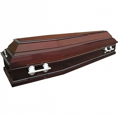 Лакированный гроб №11 (ромбовидный коричневый)
